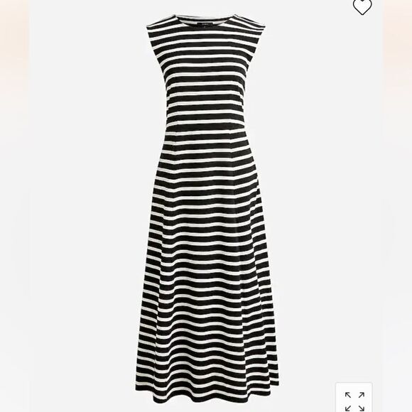 J. Crew Cap-sleeve knit midi dress in stripe - Picture 1 of 4
